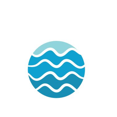 Su dalgası simgesi vektör çizim logosu