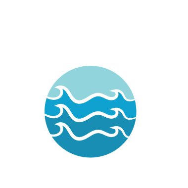 Su dalgası simgesi vektör çizim logosu