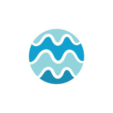 Su dalgası simgesi vektör çizim logosu