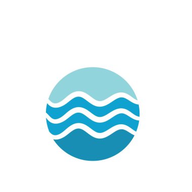 Su dalgası simgesi vektör çizim logosu