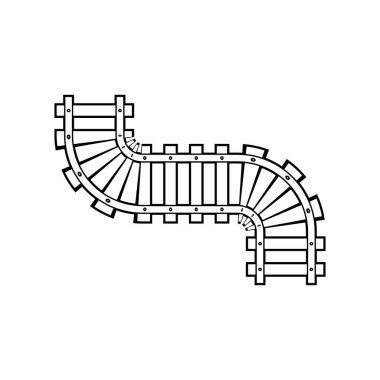Tren rayları vektör simgesi tasarım şablonu illüstrasyon