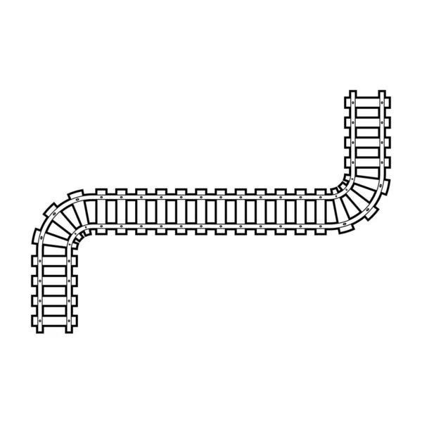 Trein Tracks Vector Pictogram Ontwerpsjabloon Illustratie — Stockvector