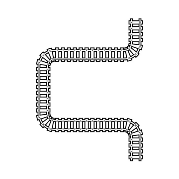 Trein Tracks Vector Pictogram Ontwerpsjabloon Illustratie — Stockvector