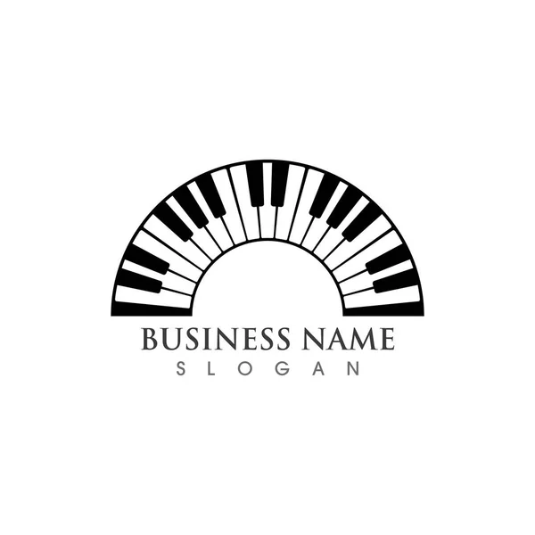 Modèle Ilustration Vectorielle Icône Logo Piano — Image vectorielle