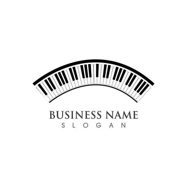 Modello Ilustrazione Vettoriale Icona Logo Pianoforte — Vettoriale Stock