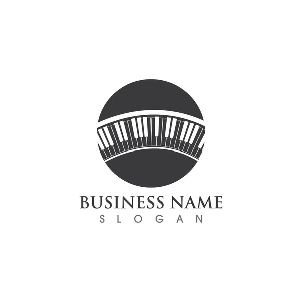 Logo Piano Icono Vector Ilustración Plantilla — Vector de stock