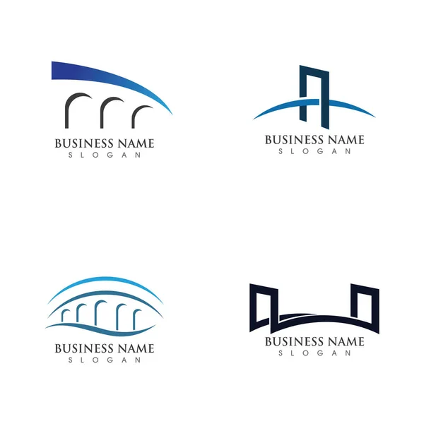 Σχεδιασμός Εικονογράφησης Εικονιδίου Διανύσματος Λογότυπου Γέφυρας — Διανυσματικό Αρχείο