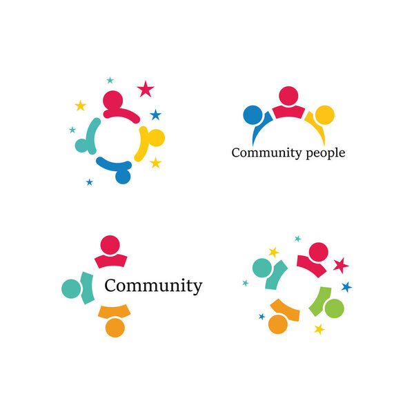 Community, network and social logo design template vector