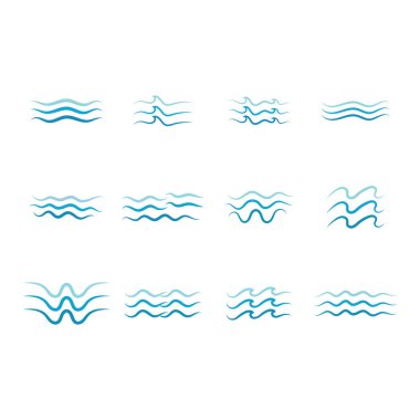 Su dalgası simgesi vektör çizim logosu
