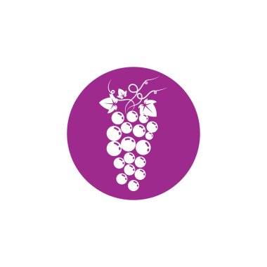 Üzüm logo şablonu vektör illüstrasyon tasarımı