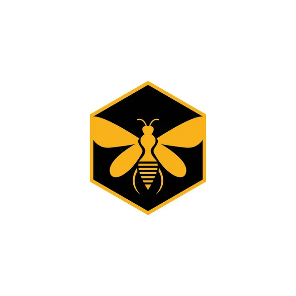 Natureza Bee Honey Logo Vector Imagem — Vetor de Stock