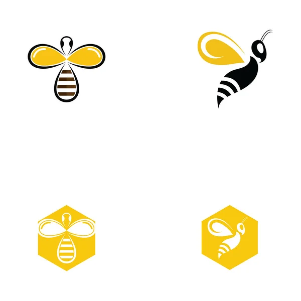 Nature Bee Honey Logo Vector Image — Stock Vector