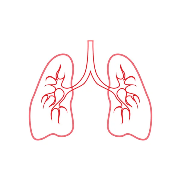 Plantilla Imagen Vector Pulmonar Humano — Archivo Imágenes Vectoriales