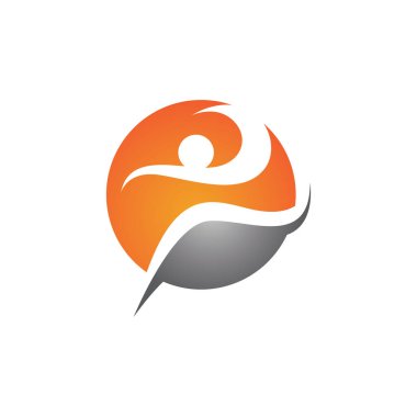 İnsan karakteri logosu çizim vektörü tasarımı