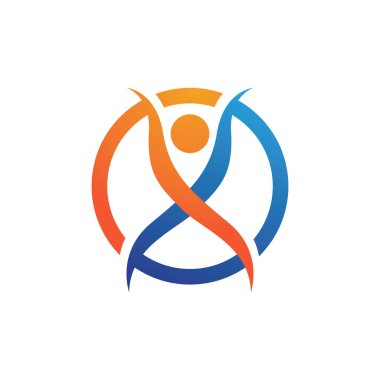 İnsan karakteri logosu çizim vektörü tasarımı