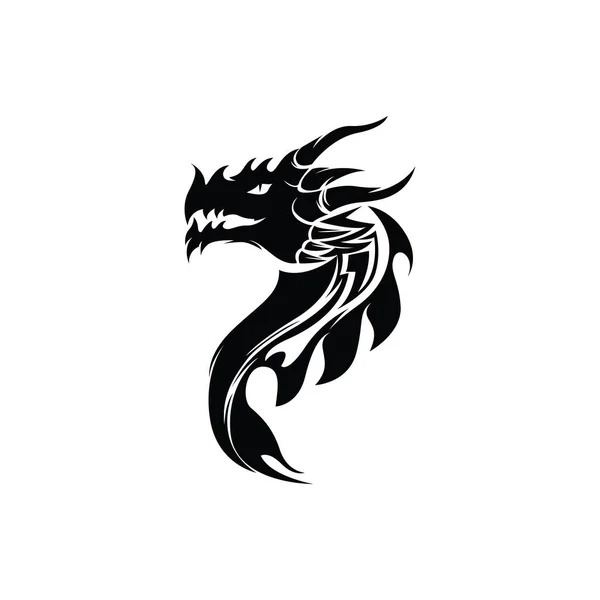 Dragon Baş Vektör Resim Logosu — Stok Vektör