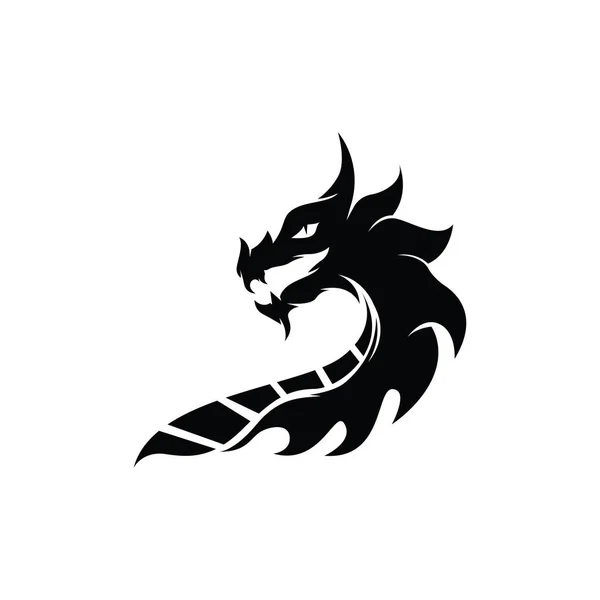 Drakenhoofd Vector Afbeelding Logo — Stockvector