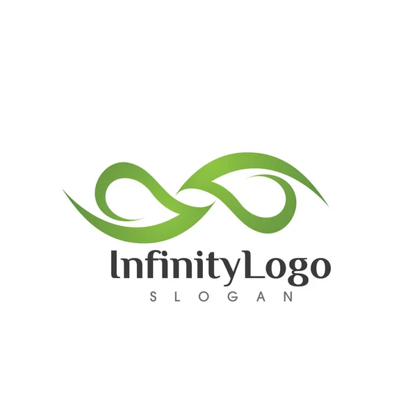 Unendlichkeit Blatt Grün Vektor Symbol Illustration Logo Vorlage Design — Stockvektor