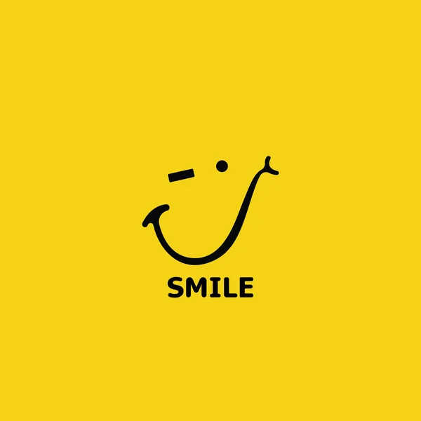 Smile Logo Und Symbolvektorbild — Stockvektor