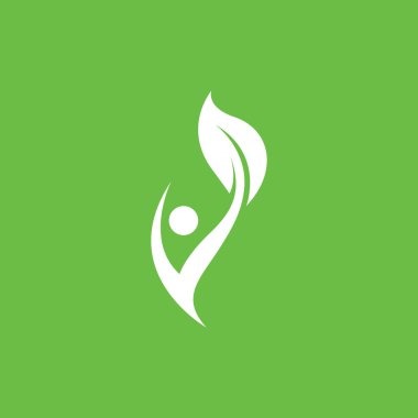 Yaprak logosu yeşil doğa vektörü resmi