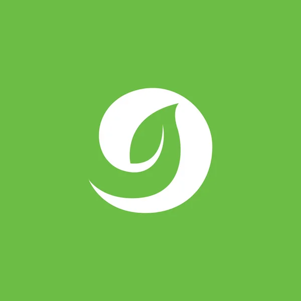 Bladlogotyp Grön Natur Vektor Bild — Stock vektor
