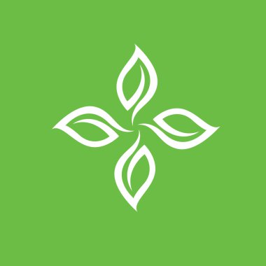 Yaprak logosu yeşil doğa vektörü resmi