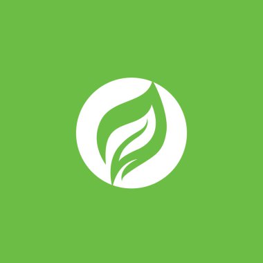 Yaprak logosu yeşil doğa vektörü resmi