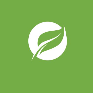 Yaprak logosu yeşil doğa vektörü resmi
