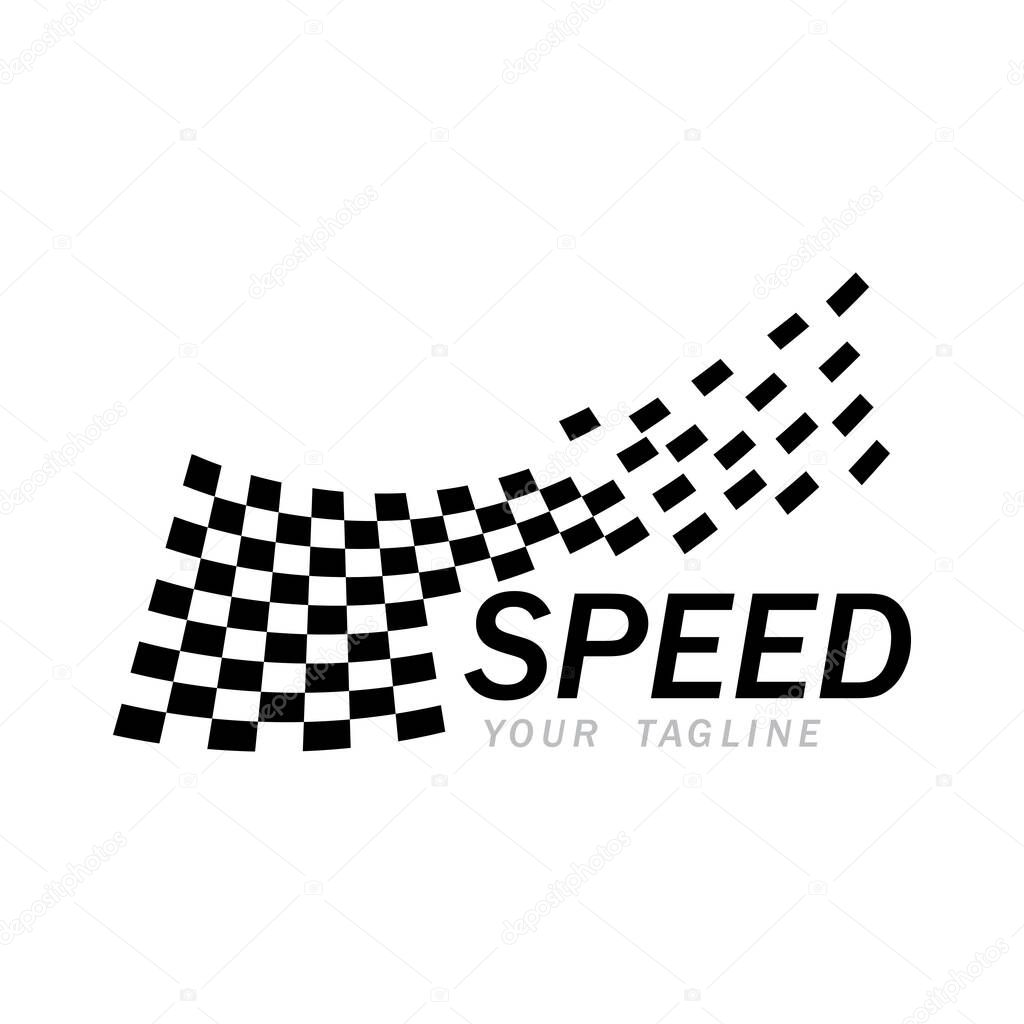 Speed flag logo and symbol  vector