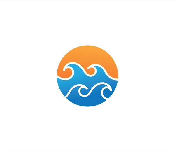 Вектор Логотипу Подорожі Хвилі Океану — стоковий вектор