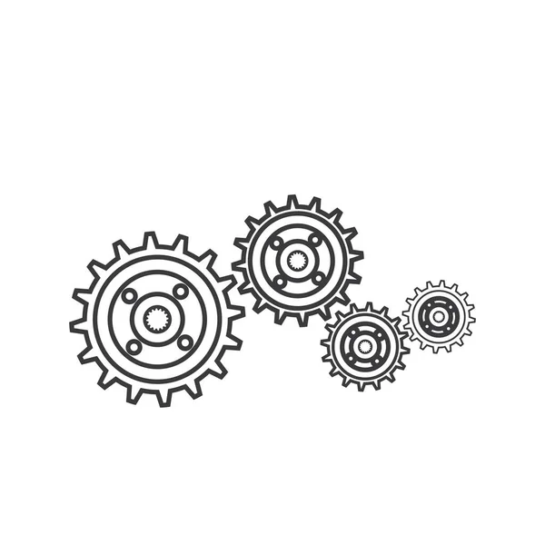 Gear Template Vektor Ikon Illusztráció Tervezés — Stock Vector