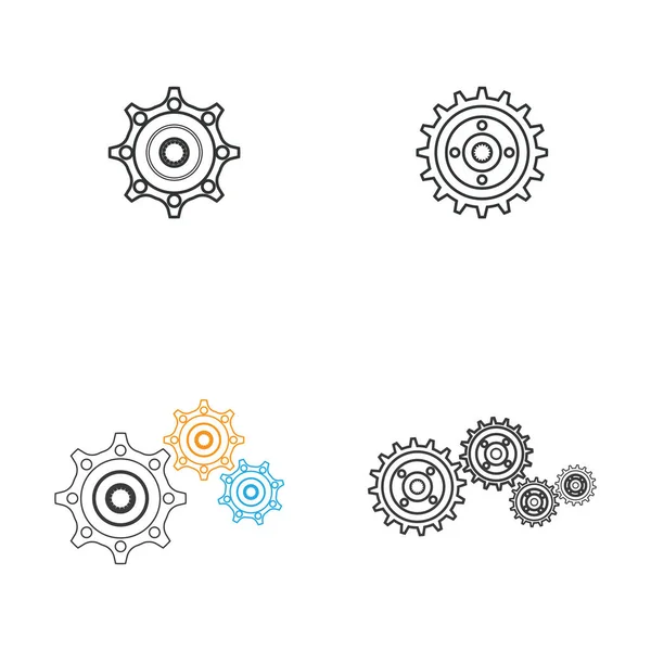 Gear Logo Template Vector Icon Illustration Design — Stock Vector