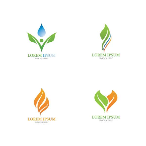 Logo Van Groene Boomblad Ecologie Natuur Element Vector — Stockvector