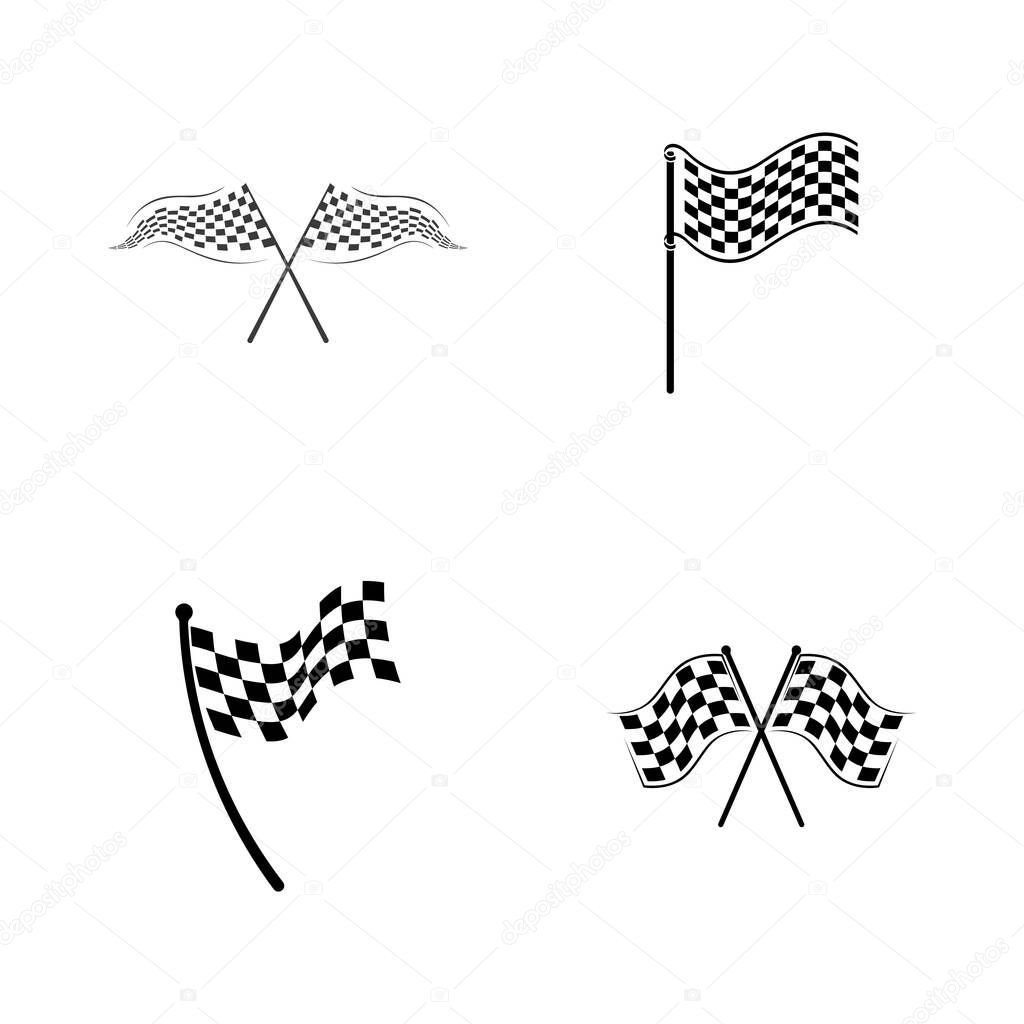 Race flag icon, simple design illustration vector
