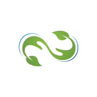 El ve yaprak yeşili Logo Şablon vektör simgesi 