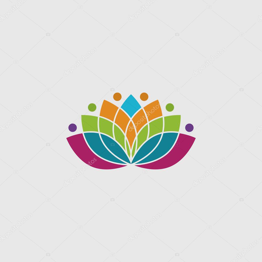  lotus flowers design logo Template icon