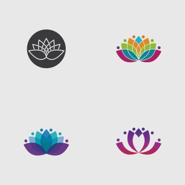  Nilüfer çiçekleri tasarımı logo şablonu simgesi