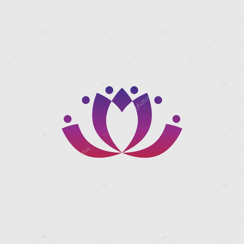  lotus flowers design logo Template icon