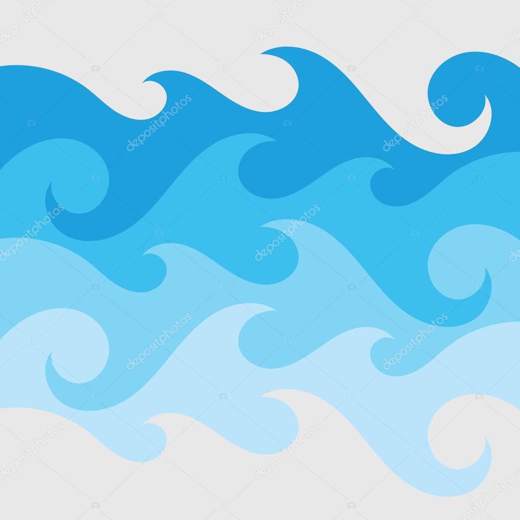Water wave vector illustration design background