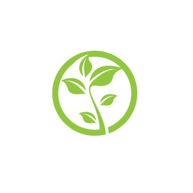 Yeşil ağaç yaprağı ekoloji doğa elementi vektörü logoları