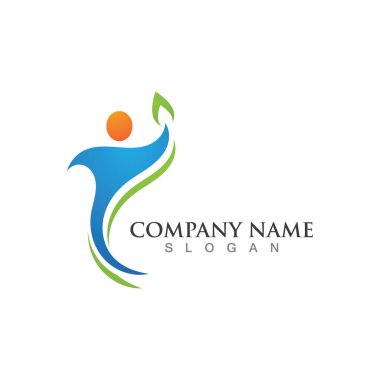 Sağlıklı İnsanlar logosu şablon dizayn eder