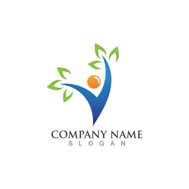 Sağlıklı İnsanlar logosu şablon dizayn eder