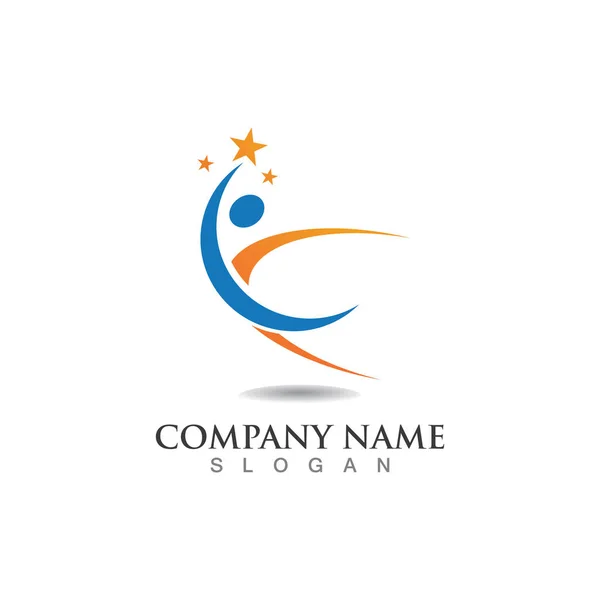 Healthy People Logo Designs Template — Stock Vector