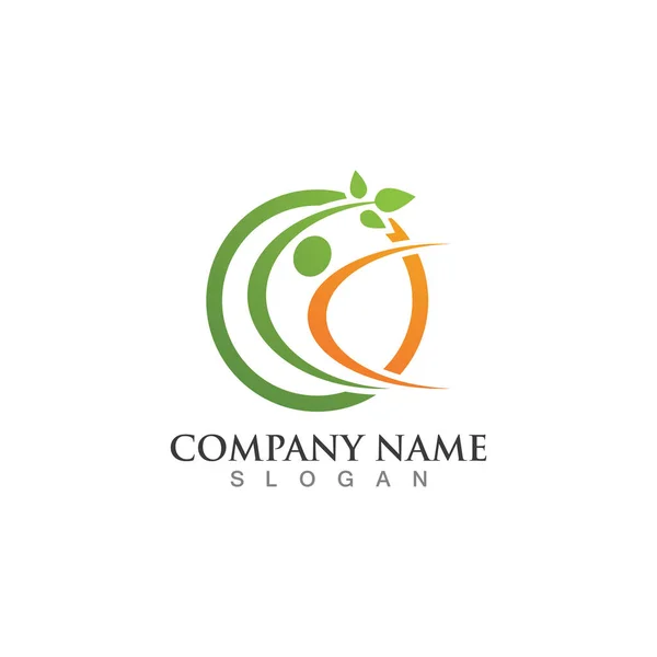 Gesunde Menschen Logo Designs Vorlage — Stockvektor