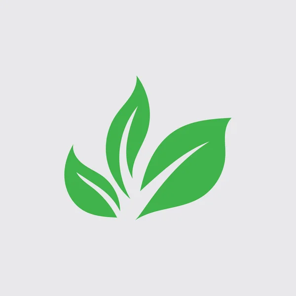 エコアイコン緑の葉ベクトルイラスト — ストックベクタ