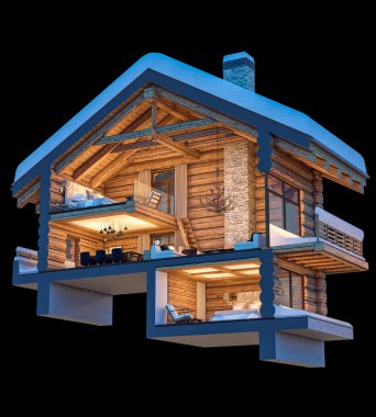 chalet 3D işleme bölümü
