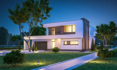 modern rahat ev 3D render