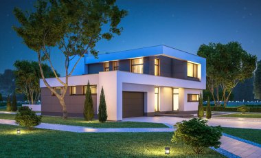 modern rahat ev 3D render