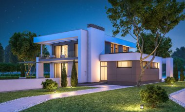 modern rahat ev 3D render