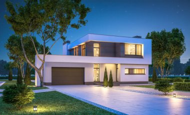 modern rahat ev 3D render